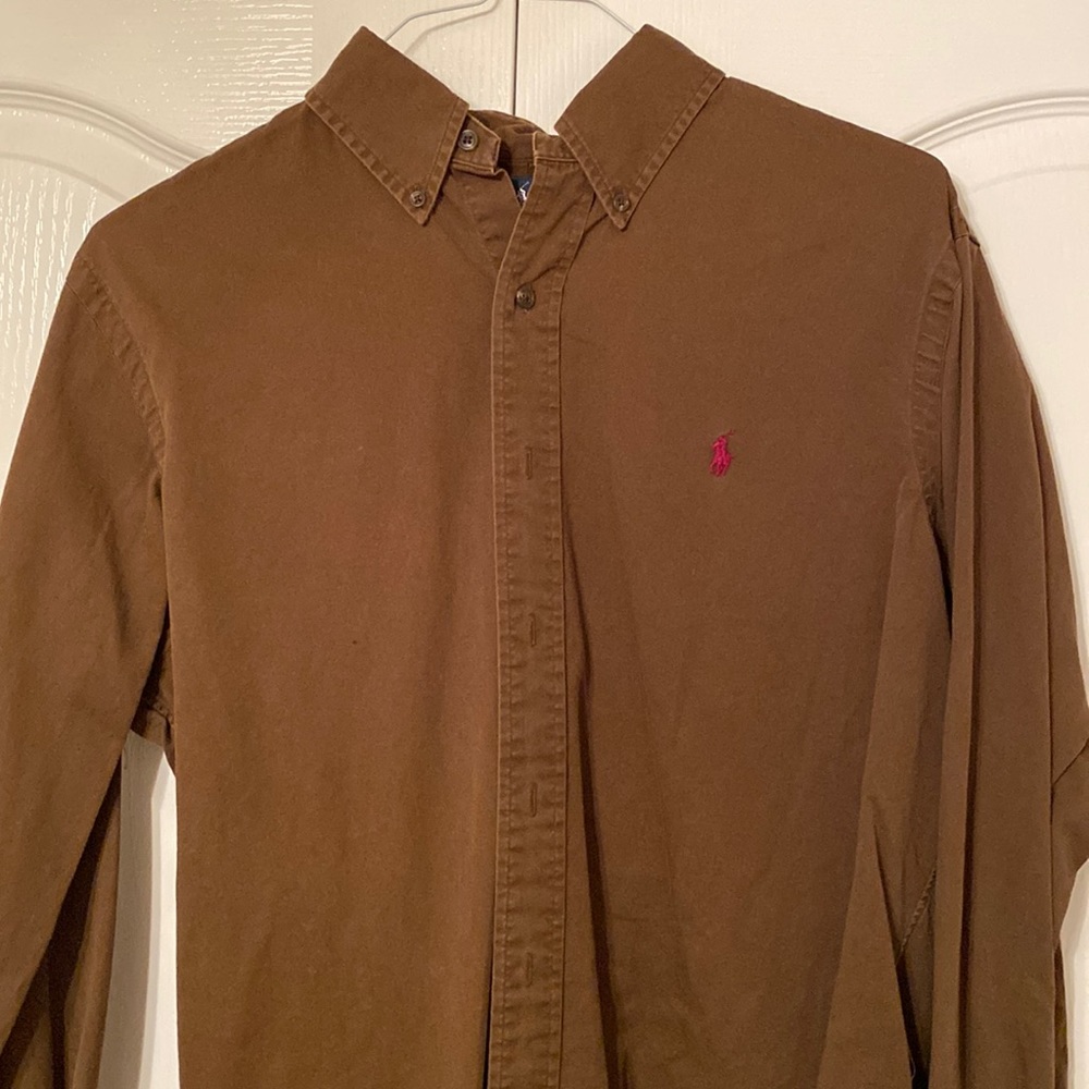 Size Large Brown Ralph Lauren Polo Button down